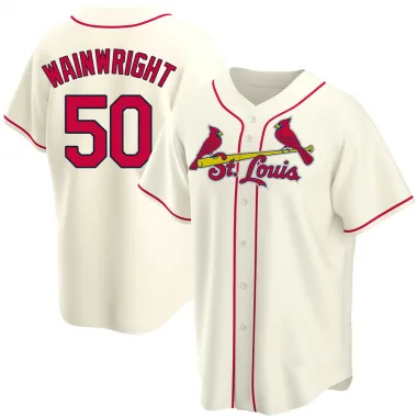 Adam Wainwright Men's Replica St. Louis Cardinals Cream Alternate Jersey