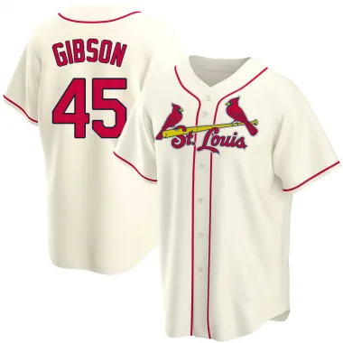 Bob Gibson Men's Replica St. Louis Cardinals Cream Alternate Jersey
