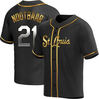 Lars Nootbaar Men's Replica St. Louis Cardinals Black Golden Alternate Jersey